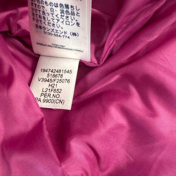 Lands End Down Goose Feather Hot Pink Fuschia Puffer Padded Vest Jacket Large - Picture 7 of 8